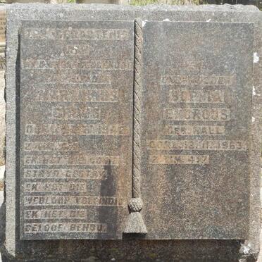 CROUS Marthinus -1942 &amp; Sophia E. HALL -1963