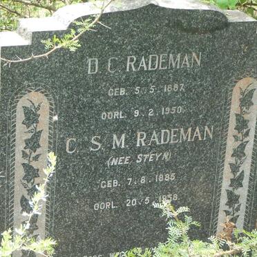 RADEMAN D.C. 1887-1950 &amp; C.S.M. STEYN 1885-1958