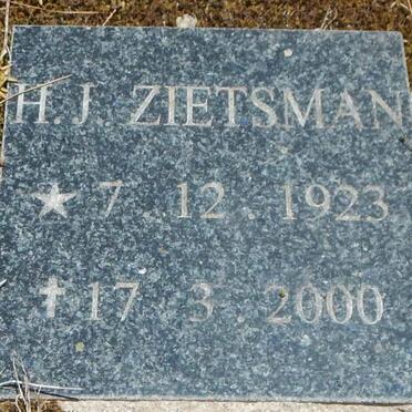 ZIETSMAN Johan P. 1874-1940 :: ZIETSMAN H.J. 1923-2000 