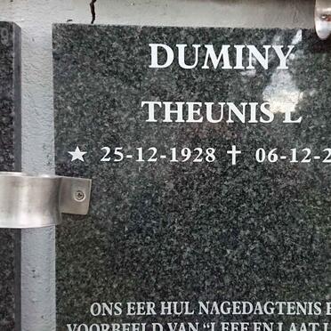 DUMINY Theunis L. 1928-2017