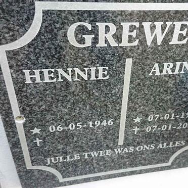 GREWE Hennie 1946- &amp; Arina 1949-2020