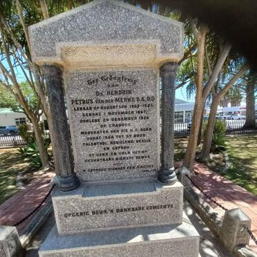 MERWE Hendrik Petrus, van der 1867-1925