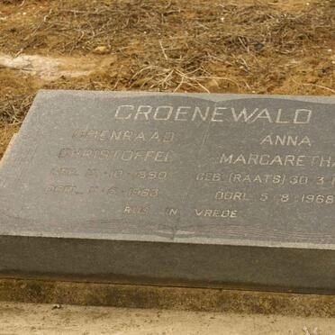 GROENEWALD Coenraad Christoffel 1890-1963 &amp; Anna Margaretha RAATS 1890-1968