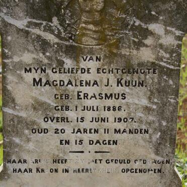 KUUN Magdalena J. nee ERASMUS 1886-1907