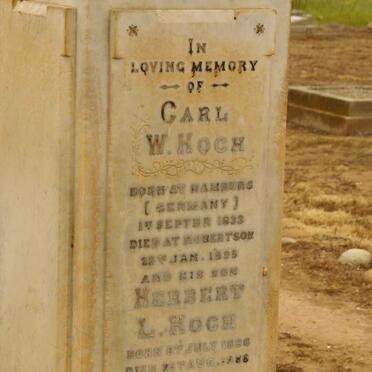 KOCH Carl W. 1833-1895 :: KOCH Herbert L. 1886-1886