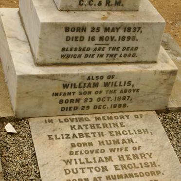 ENGLISH William Henry Dutton 1837-1896 &amp; &amp; Katherine Elizabeth HUMAN 1857-1924 :: ENGLISH William Willis 1887-1888