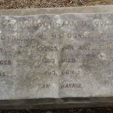 ANTWERPEN Cornelis J., van 1871-1932 &amp; Cornelia L.M. 1877-1960