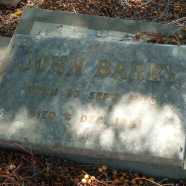 BARRY John 1900-1921