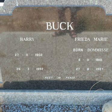 BUCK Harry 1902-1992 &amp; Frieda Marie DOMMISSE 1910-1967