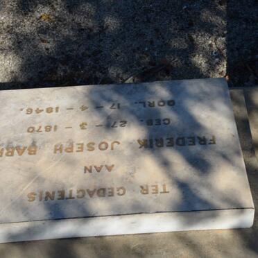 BARRY Frederik Joseph 1870-1946