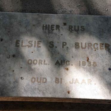 BURGER Elsie S.P. -1938