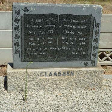 CLAASSEN Frans Paul 1909-1968 &amp; W.C. 1912-1977