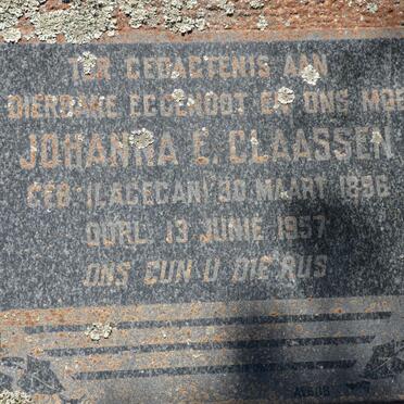 CLAASSEN Johanna E. nee LAGEGAN 1896-1957