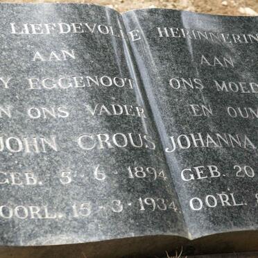 CROUS John 1894-1934 &amp; Johanna 1900-1988