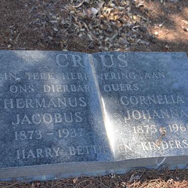 CROUS Hermanus Jacobus 1873-1937 &amp; Cornelia Johanna 1875-1961