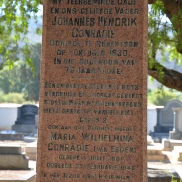 CONRADIE Johannes Hendrik -1930 &amp; Maria Wilhelmina VAN EEDEN 1861-1946