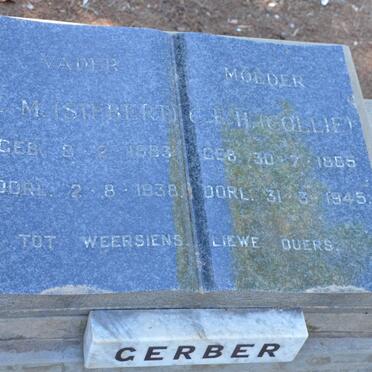 GERBER Z.M. 1883-1938 &amp; C.E.H. 1885-1945
