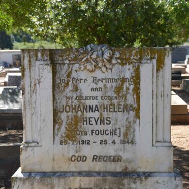 HEYNS Johanna Helena nee FOUCHE 1912-1944