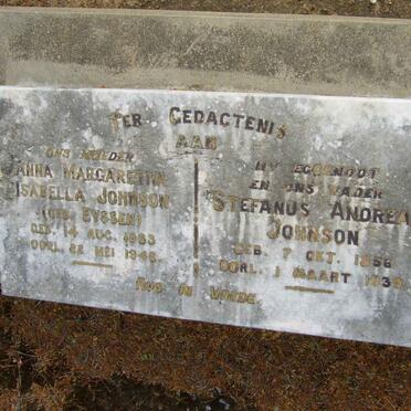 JOHNSON Stefanus Andreas 1856-1939 &amp; Anna Margaretha Isabella EYSSEN 1863-1946