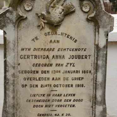 JOUBERT Gertruida Anna nee VAN ZYL 1868-1918