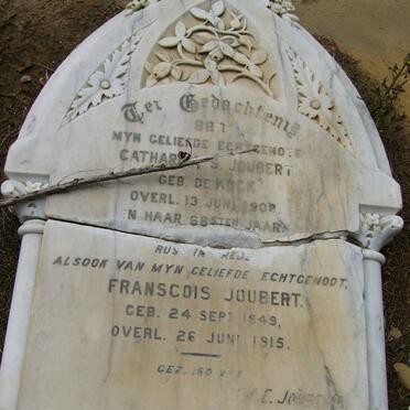 JOUBERT Franscois 1849-1915 &amp; Catharina S. DE KOCK -1908