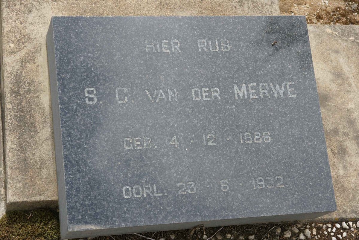 MERWE S.C., van der 1886-1932