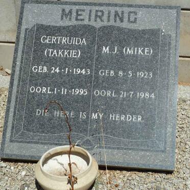 MEIRING M.J. 1923-1984 &amp; Gertruida 1943-1995