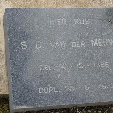 MERWE S.C., van der 1886-1932