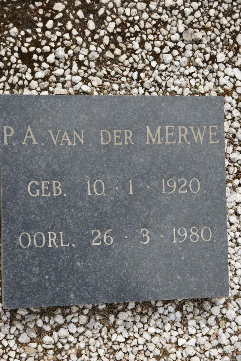 MERWE P.A., van der 1920-1980