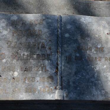 MALHERBE Zacharya D. nee VAN ZYL 1856-1941