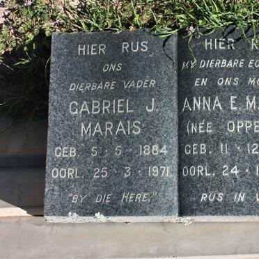 MARAIS Gabriel J. 1884-1971 &amp; Anna E. OPPERMAN 1891-1957