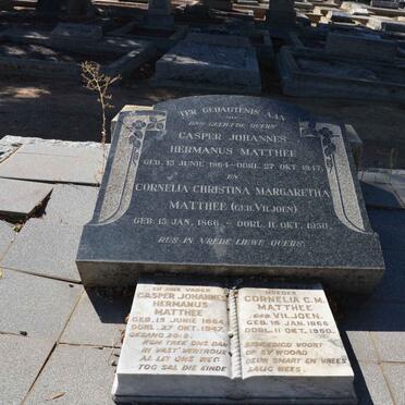 MATTHEE Casper Johannes Hermanus 1864-1947 &amp; Cornelia Christina Margaretha VILJOEN 1866-1950