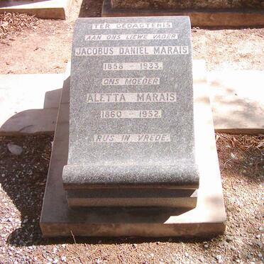 MARAIS Jacobus Daniel 1858-1933 &amp; Aletta 1860-1952