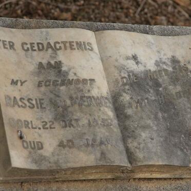 MERWE Rassie, v.d. -1933