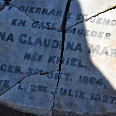 MARAIS Anna Claudina nee KRIEL 1864-1927