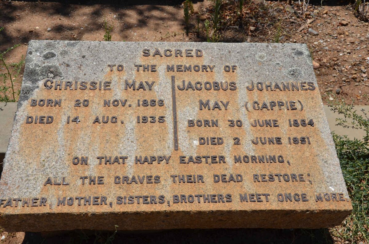 MAY Jacobus Johannes 1864-1951 &amp; Chrissie 1866-1935