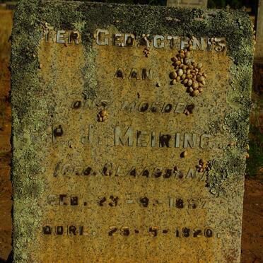 MEIRING P.J. nee CLAASSEN 1857-1920