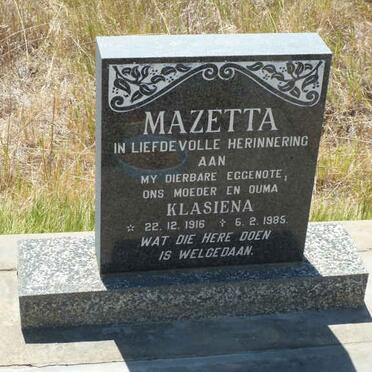 MAZETTA Klasiena 1916-1985