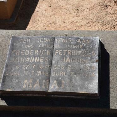 MARAIS Frederick Johannes 1877-1942 &amp; Petronella Jacoba 1879-1944