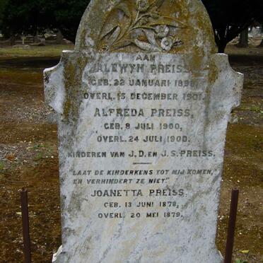 PREISS Alewyn 1898-1901 :: PREISS Alfreda 1900-1900 :: PREISS Joanetta 1878-1879