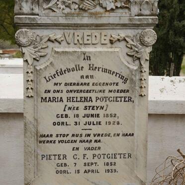 POTGIETER Pieter C.F. 1852-1939 &amp; Maria Helena STEYN 1852-1928
