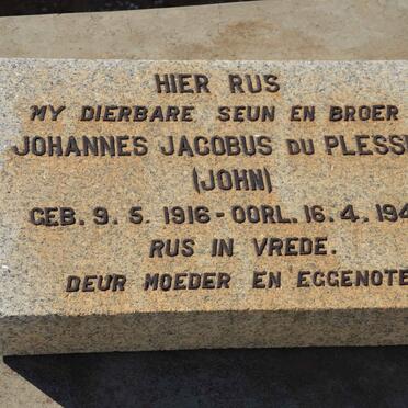 PLESSIS Johannes Jacobus, du 1916-1949