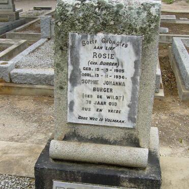 ROSSOUW Rosie nee BURGER 1905-1936 :: BURGER Sophie Johanna nee DE WILDT