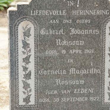 ROSSOUW Gabriel Johannes -1921 &amp; Cornelia Magaritha VAN EEDEN -1922