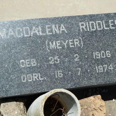 RIDDLES Magdalena nee MEYER 1906-1974