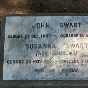 SWART John 1887-1950 &amp; Susanna LOURENS 1884-1953