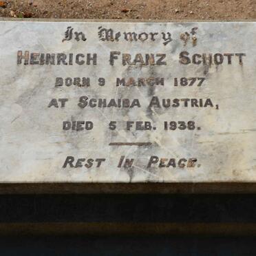 SCHOTT Heinrich Franz 1877-1938