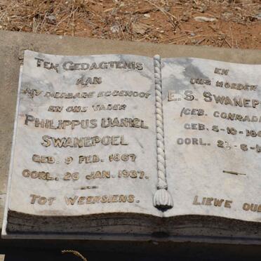 SWANEPOEL Philippus Daniel 1867-1937 &amp; E.S. CONRADIE 1869-1949