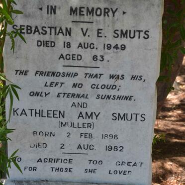 SMUTS Sebastian V.E. -1949 &amp; Kathleen Amy MÜLLER 1898-1982 :: SMUTS Ivan Sedgwick -1983
