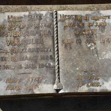 VERMEULEN Hester Johanna nee ENGELBRECHT 1923-1942 :: VERMEULEN Drikie 1942-
